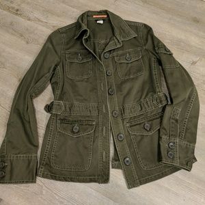 J. Crew military utility green cotton jacket